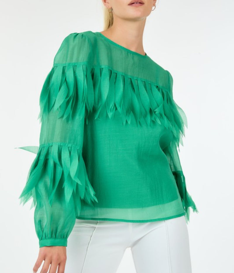 Green Feather top