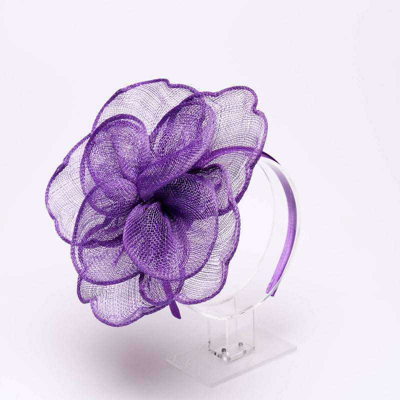 5919H | Sinamay Peony Pedal Narrow Headband Fascinator