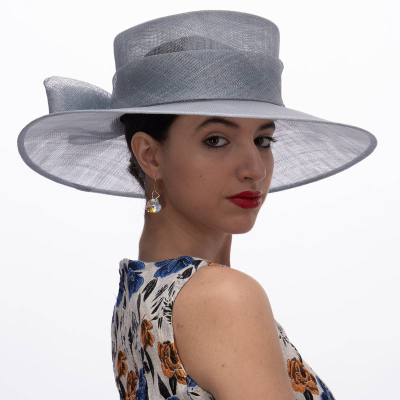 123069 Classic Sinamay Downbrim Hat Sinamay Ribbon bow back
