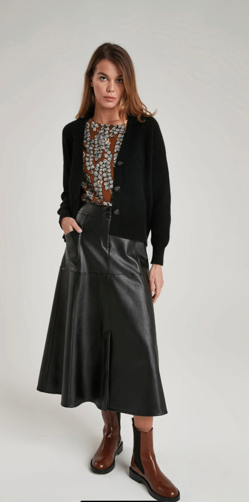 Purotatto leather skirt