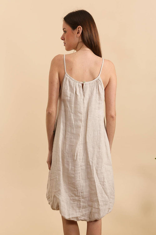 Linen strap dress 72313 100% linen lining 100% cotton