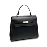 Genuine leather top handle bag XL, Made in Italy, art. 112634