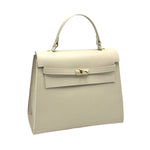 Genuine leather top handle bag XL, Made in Italy, art. 112634