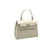 Genuine leather top handle bag, Made in Italy.