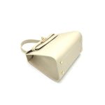 Genuine leather top handle bag, Made in Italy.