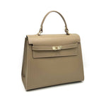 Genuine leather top handle bag XL, Made in Italy, art. 112634