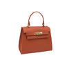 Genuine leather top handle bag, Made in Italy.