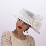 119160 | Folded Rose Sina Medium Brim Hat For Women