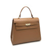 Genuine leather top handle bag XL, Made in Italy, art. 112634