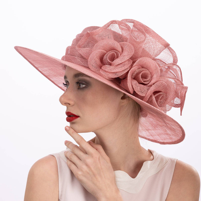 119160 | Folded Rose Sina Medium Brim Hat For Women
