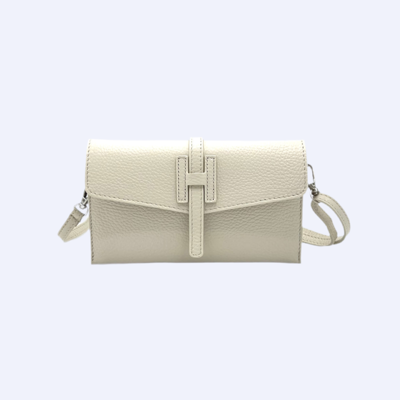Genuine leather mini clutch bag, Made in Italy, art. 112592