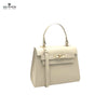 Genuine leather top handle bag, Made in Italy.