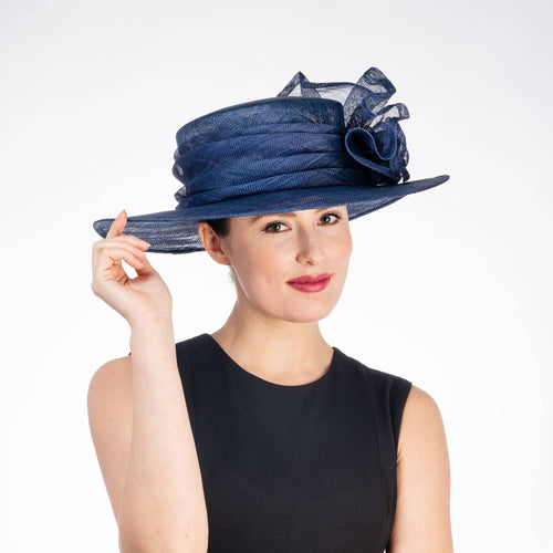 119160 | Folded Rose Sina Medium Brim Hat For Women