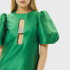 Emerald silk dress