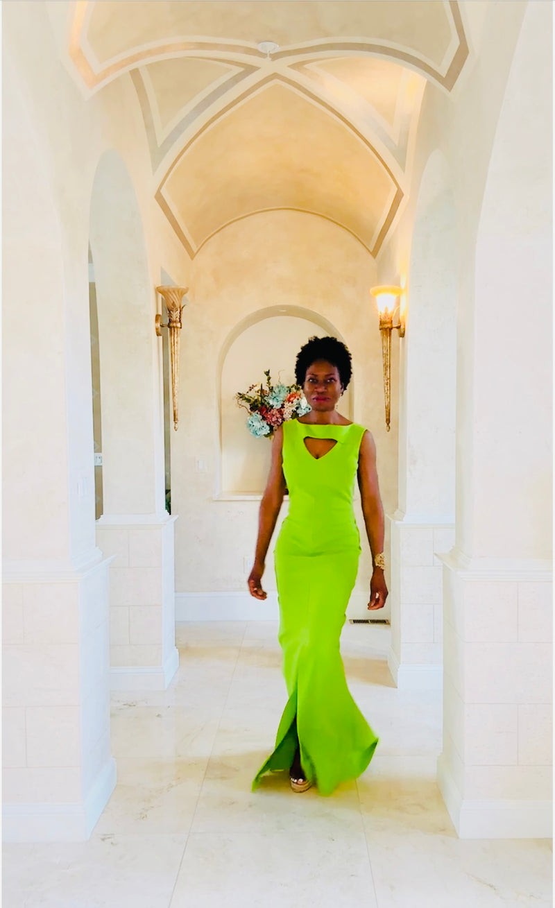 Lime green maxi dress