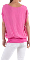 V-Neck Flutter Sleeve Silk Top