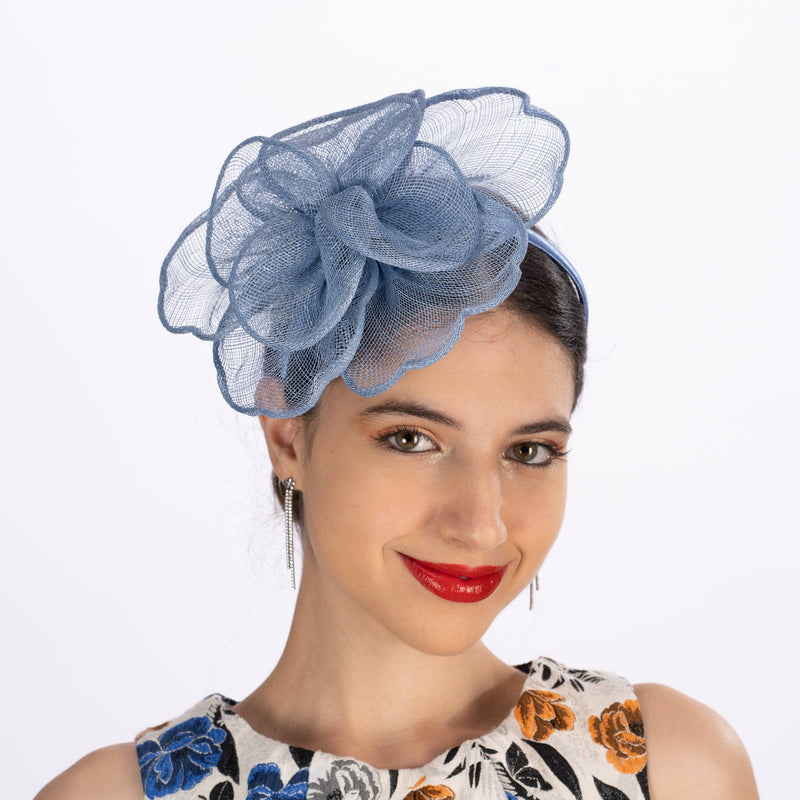 5919H | Sinamay Peony Pedal Narrow Headband Fascinator