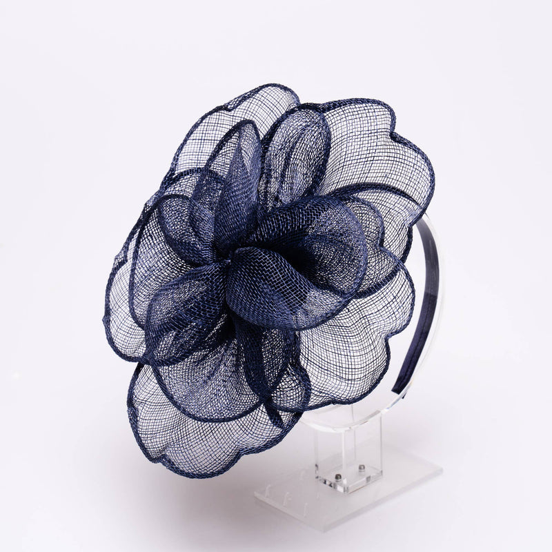 5919H | Sinamay Peony Pedal Narrow Headband Fascinator