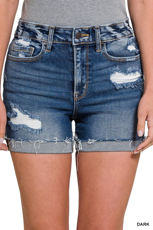 Cuffed Raw Hem Denim Shorts - Last One - Size Large – Backroad District  Apparel