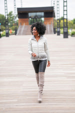 Puffer fur bomber jacket