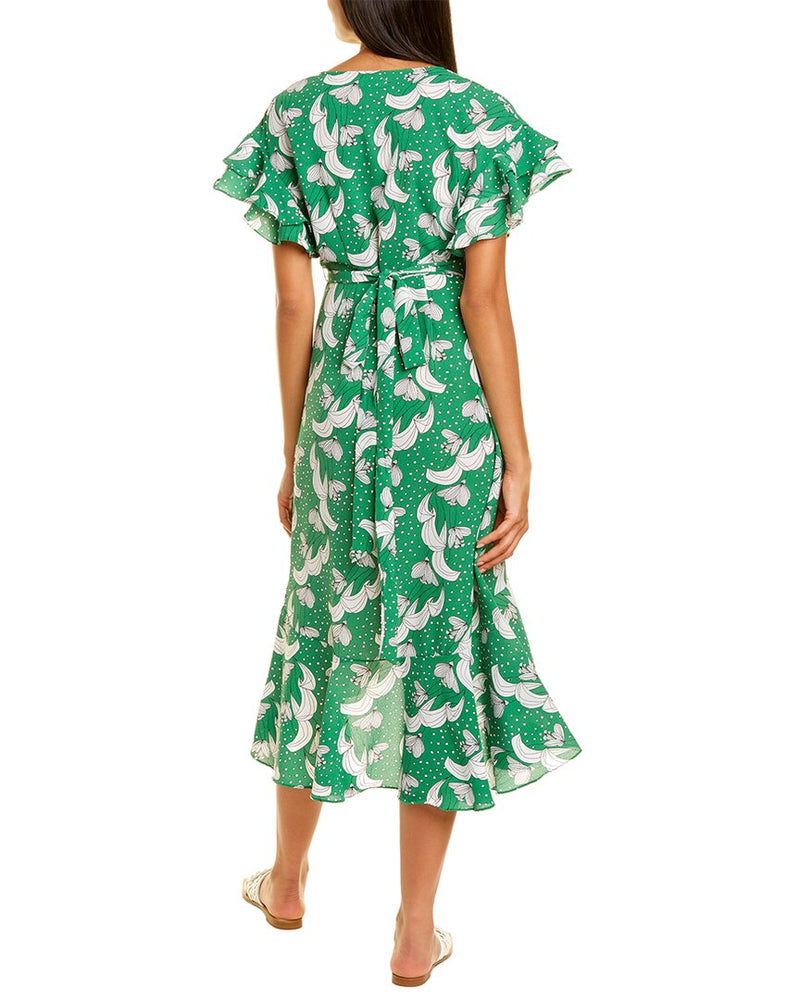 Floral Ruffle Wrap Dress