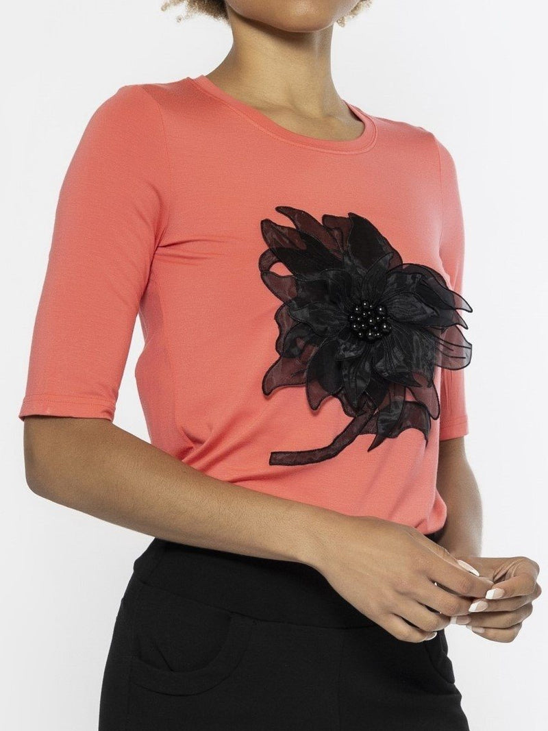 Coral 3D Flower Top