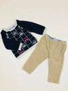 Sweater and corduroy trouser set