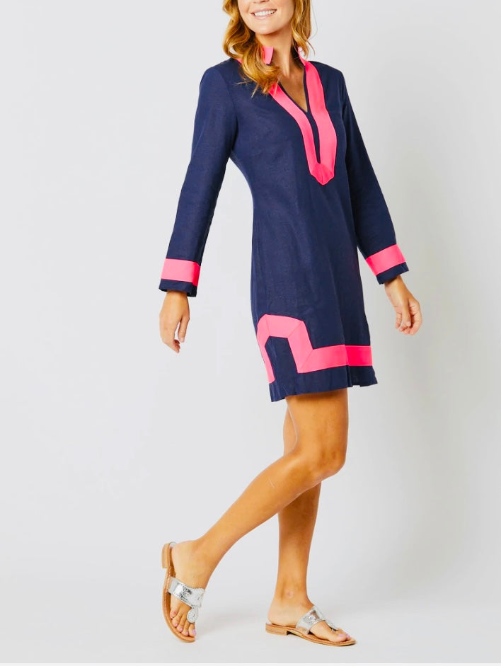 Navy/pink Tunic Dress